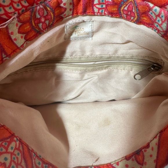 Calypso Studios Ornate Red and Orange Crossbody Bag with Intricate Pattern - Picture 7 of 7